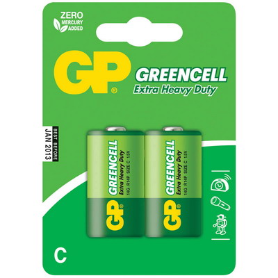 Батарейка GP R14 GREEN CELL 14G-BC2 (BL-2/20/160)