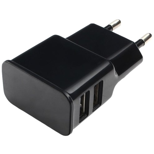 Адаптер питания Cablexpert 100/220V - 5V USB 2 порта, 2.1A, черный (MP3A-PC-12)