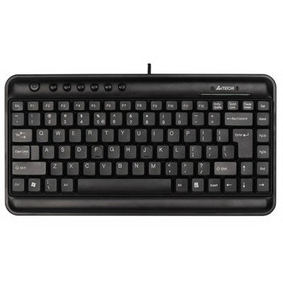 Клавиатура проводная A4Tech KLS-5 черная [USB, мини, мембранная, 94+7 клавиш]