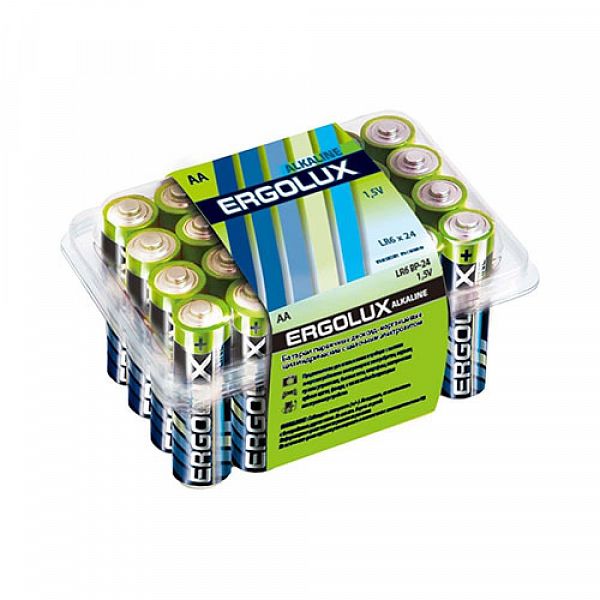 Батарейка Ergolux LR6/316 BOX24 [AA, алкалиновая, 1.5В]