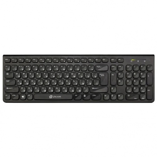 Клавиатура беспроводная Oklick 880S черная [мембранная, Slim, USB-адаптер]