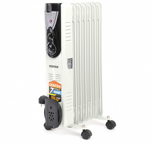 Маслонаполненные радиатор CENTEK CT-6200 белый [мощность 1500/900/600Вт, 7 секций , до 15кв.м]