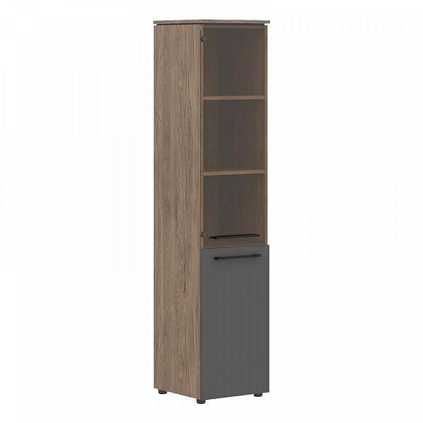 MHC 42.2 Шкаф колонка комбинированая Антрацит/Кария Пальмира 429*423*1956