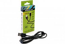 Кабель соединительный USB 2.0 А(M)-Micro-Lightning ERGOLUX [1.2 м., черный, 3А]
