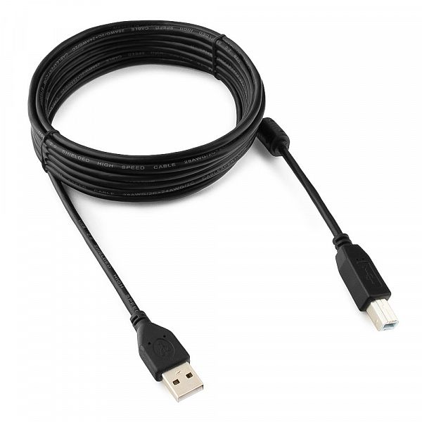 Кабель соединительный USB 2.0 А(M)-B(M) Cablexpert/Bion [4.5 м., черный, экранированный, 2фер.фильтра]
