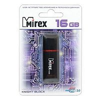 USB Flash 16Гб. Mirex KNIGHT BLACK <13600-FMUKNT16> [USB2.0, цвет: черный, корпус: пластик]