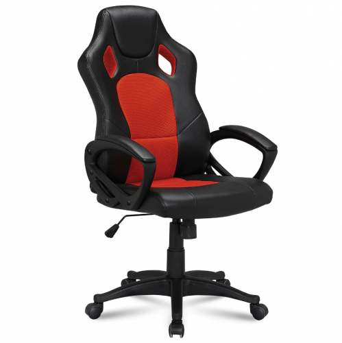 BRABIX Rider EX-544 экокожа черная/ткань красная