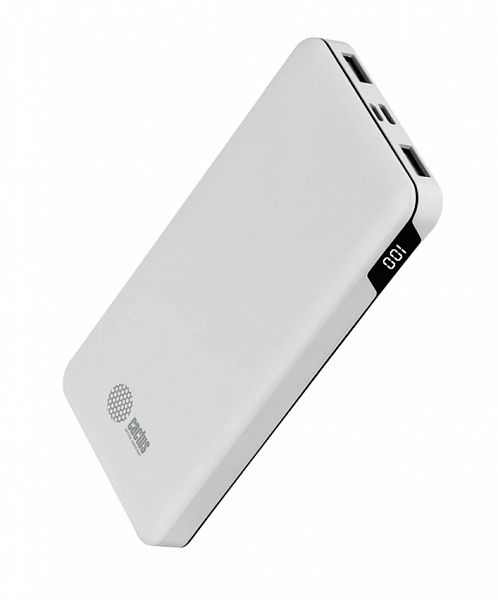 Внешний аккумулятор Cactus CS-PBFSKT-10000 белый [10000мА*ч, 5В, USB Type-C, USB, индикация заряда, дисплей]
