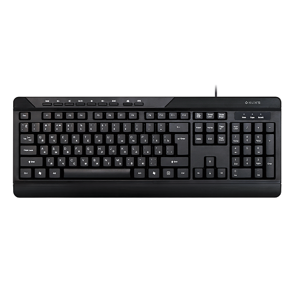 Клавиатура проводная KLIKS 201K, USB, черный
