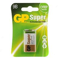 Батарейка GP 9V 6LR61 SUPER ALKALINE <1604A-5CR> [крона, алкалиновая, 9В]
