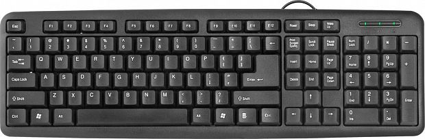 Клавиатура проводная Defender HB-420 черная [USB, проводная, мембранная, 104 клавиши]