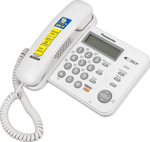 Телефон проводной Panasonic KX-TS2358RUW белый