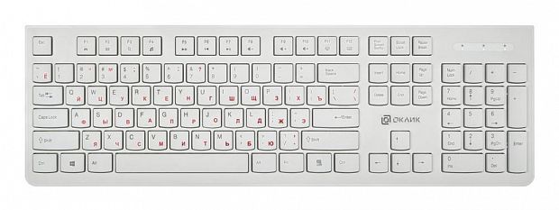 Клавиатура проводная Oklick 505M белая [USB, мембранная]