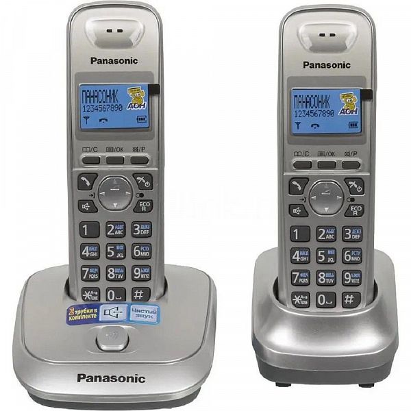 Радиотелефон Panasonic KX-TG2512RUN платиновый