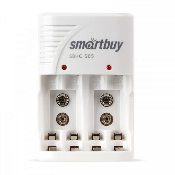 Зарядное устройство для аккумуляторов Smartbuy, 4xNi-Cd, Ni-MH, AA, AAA, крона, белый (SBHC-503)
