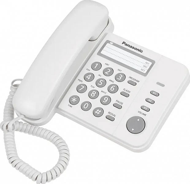 Телефон проводной Panasonic KX-TS2352RUW белый