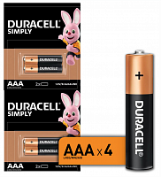 Батарейка DURACELL AАА 1,5V LR03 BASIC 2BL/4BL отрывной набор