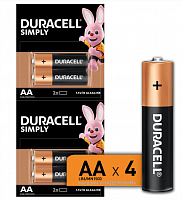 Батарейка DURACELL AА 1,5V LR6 BASIC 2BL/4BL отрывной набор