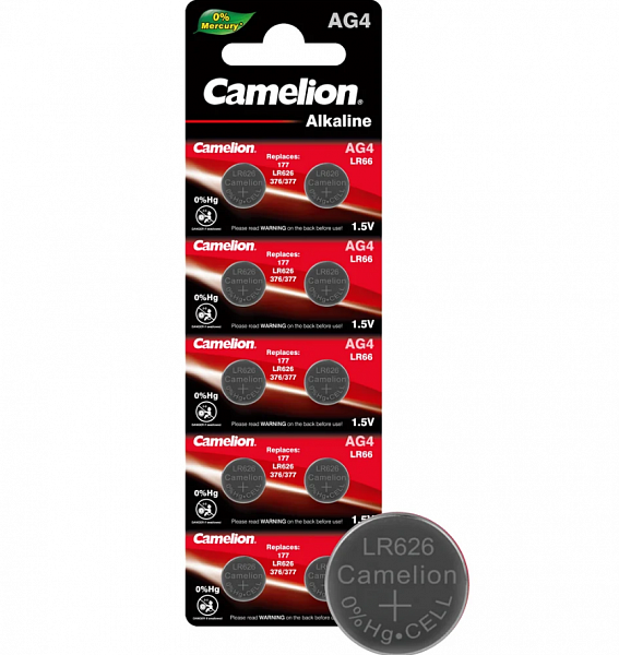 Батарейка Camelion AG4 (G4/G04/LR626/LR66/77A/177/377A) BL10
