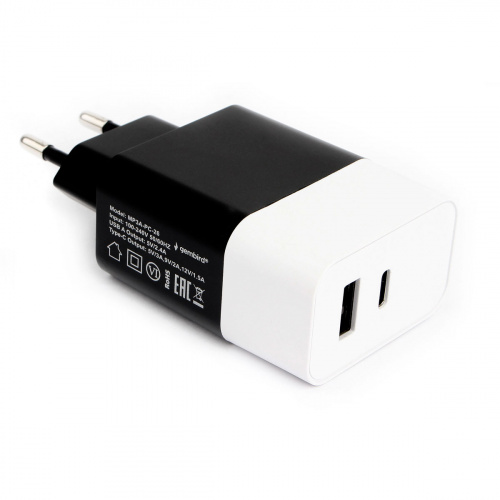 Адаптер питания Cablexpert PD18W Type C +2.4А черный