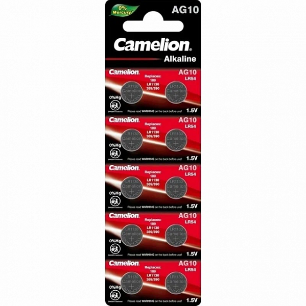 Батарейка Camelion AG10 (G10/LR1130/LR54/89A/189/389A) BL10